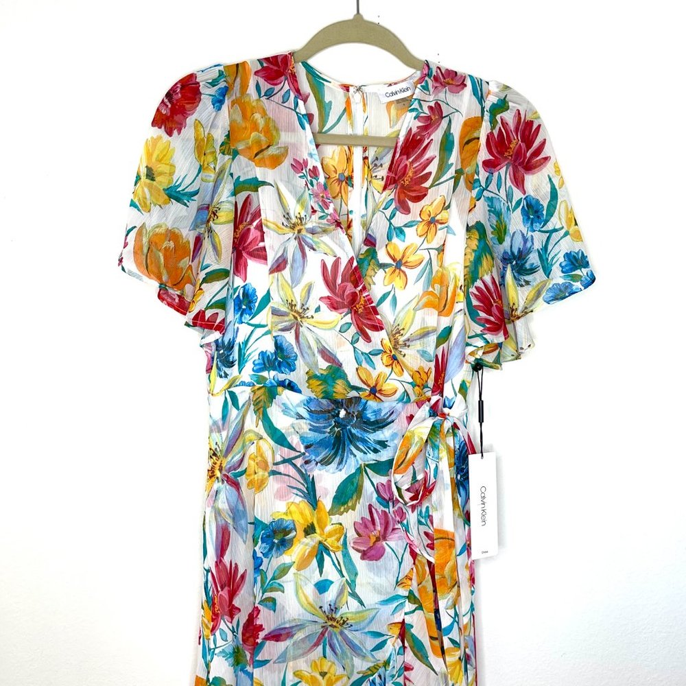 Calvin Kelin Floral Cocktail Dress